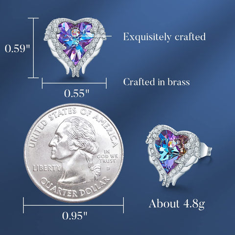 Angel Wing Earrings for Women Stud Earring for Mom