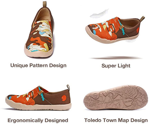 UIN Women's Slip Ons Canvas Lightweight Flats Sneakers Walking Casual Art Painted Travel Shoes Dream Mood