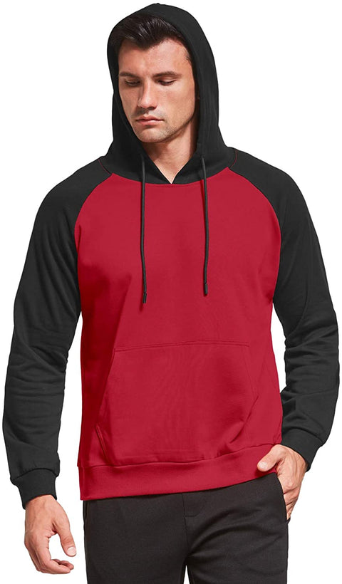 Mens Casual Pullover Hoodie Long Sleeve Cotton Hooded