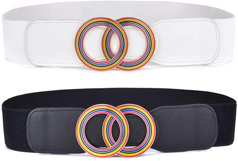 2 Pack Women’s Elastic Stretch Waist Belts