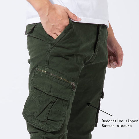 DGWZ Mens Casual Work Pants Outdoor Hiking Joggers Tapered Cotton Slim Fit Cargo Pants for Men