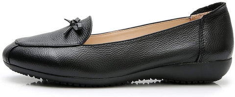 VenusCelia Women's Bowknot Wide Flat Shoe