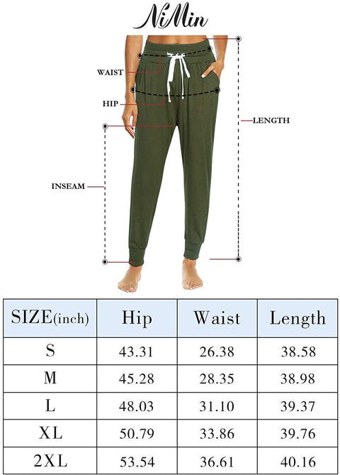 Yoga Pants with Pockets for Women Drawstring High Waisted Pants Loose Workout Joggers Pants Navy Blue Medium