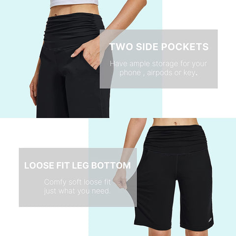 10” Long Bermuda Stretchy  Shorts for Women