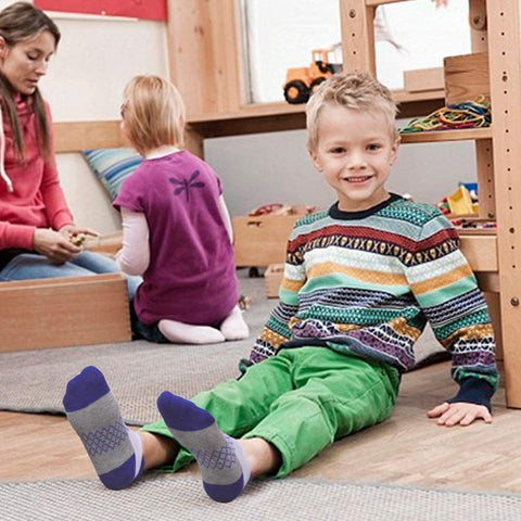 Boys Socks 6 Pairs Ankle Athletic Sock Half Cushioned Low Cut Socks for Toddler Little Big Kids