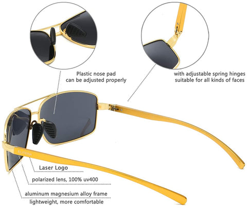 ELITERA Rectangular Polarized Sunglasses For Men Women UV Protection for Fishing Driving with Sunglasses Case