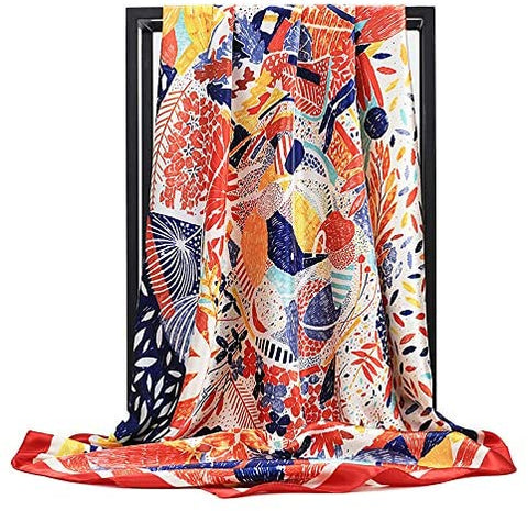 35” Satin Scarf Large Square Hair Scarves