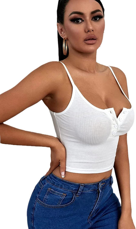 Dyexces Womens Tank Scoop Neck Henley Tank Tops Sleeveless Button Down Shirts