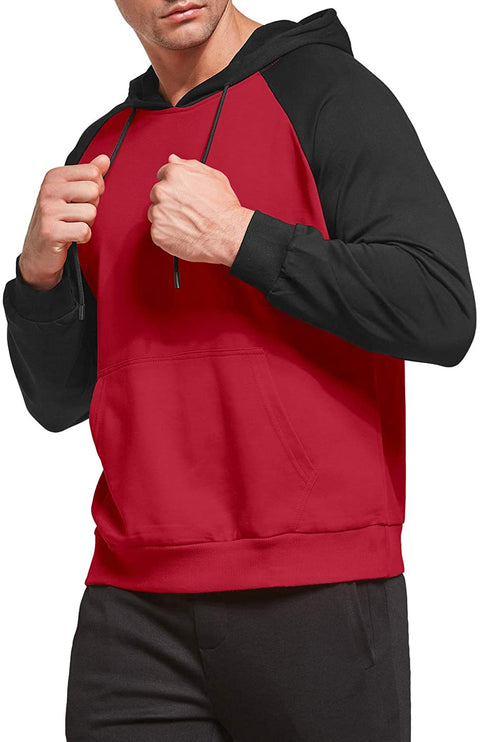 Mens Casual Pullover Hoodie Long Sleeve Cotton Hooded