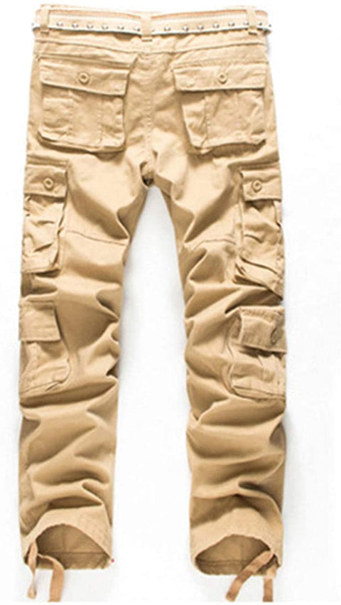 Men's Twill Cotton Wild Cargo Pants Casual Regular Fit Work Combat Trousers
