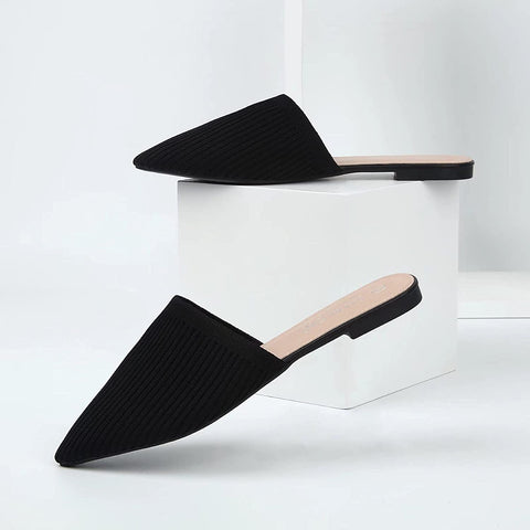 Samilor Mules for Women Slip On Pointed Toe Womens Mules Breathable Mesh Flat Mules for Women Lightweight Women's Mules & Clogs