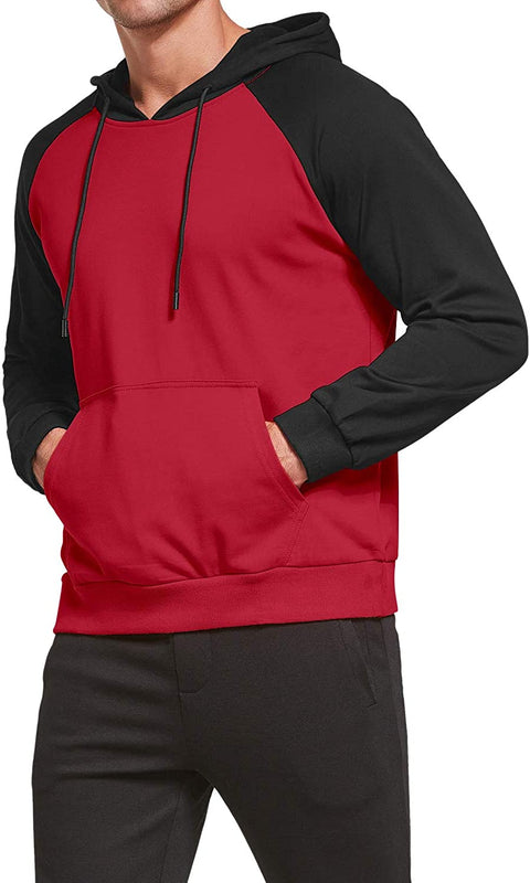 Mens Casual Pullover Hoodie Long Sleeve Cotton Hooded