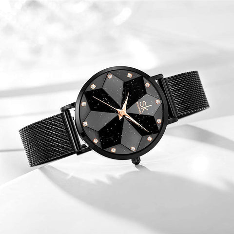 Ultra Thin Minialist Creative Starry Sky Women Watch