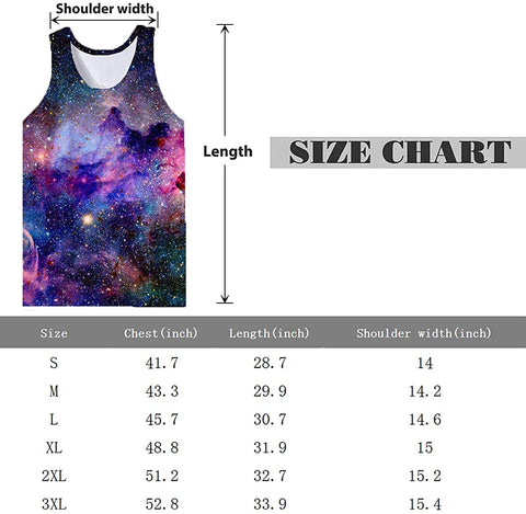 KYKU Men's Funny 3D Print Tank Top Cool Graphic Gym Workout Sleeveless Graphic T-Shirts
