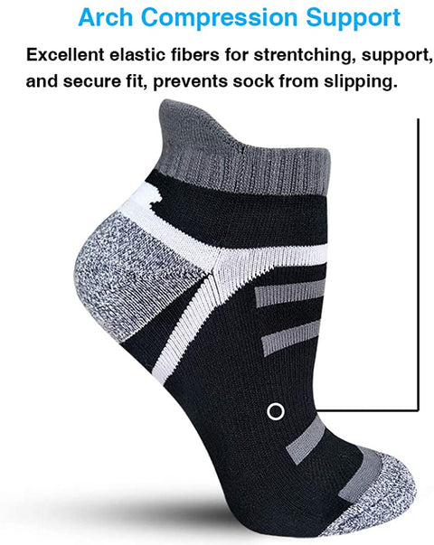 Women's Athletic Ankle Running Socks with Cushion Tab (6 Pairs Pack)