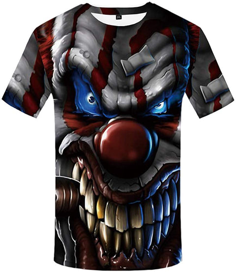 Joker T Shirts for Men Clown Tshirt 3D Printed Shirts Skull Short Sleeve