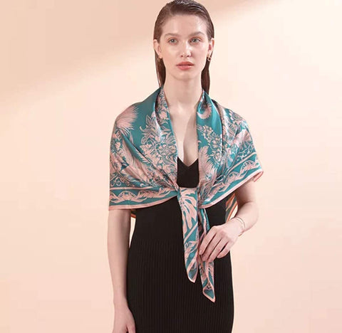 100% Pure Mulberry Silk Scarf 35" Large