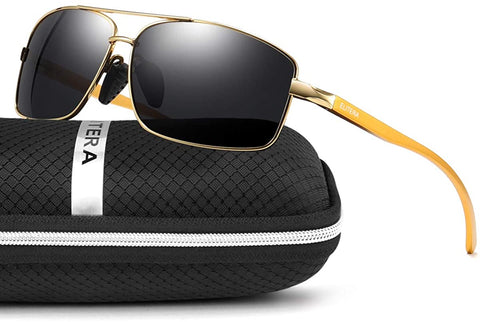 ELITERA Rectangular Polarized Sunglasses For Men Women UV Protection for Fishing Driving with Sunglasses Case