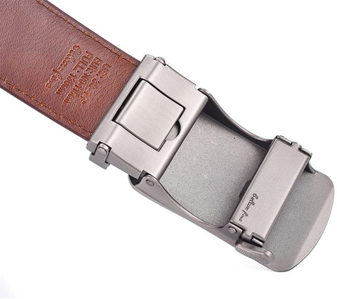 Men Belts Leather Male Slide Ratchet Work Dress Strap w Interchangeable Buckle Beltox （40"-44" Waist Adjustable，Brown NT）