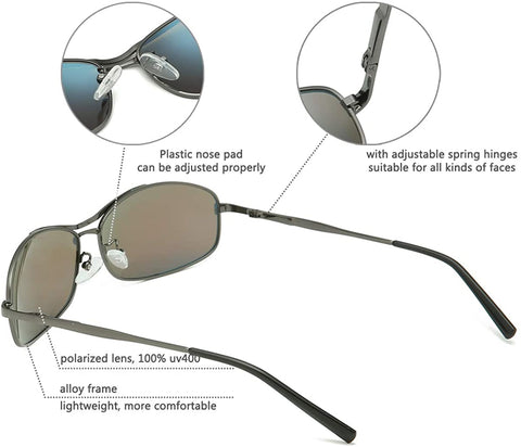 ELITERA Polarized Sunglasses for Men Women Metal Frame UV Protection