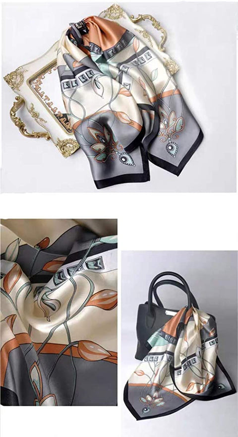 Natural Silk Neckerchief Digital Printed Headscarf