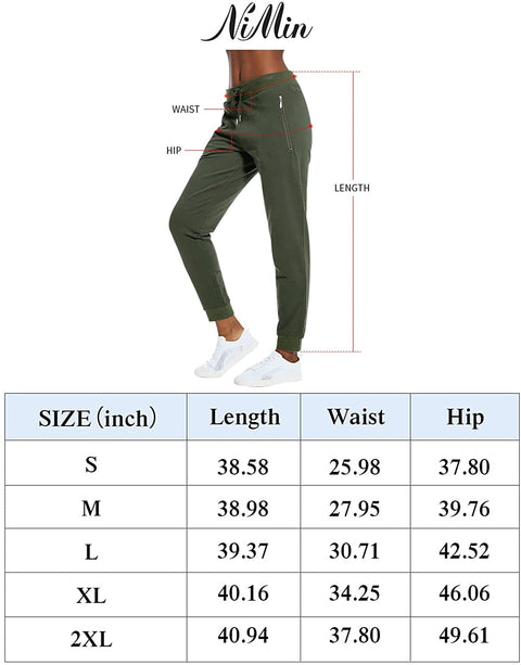 Joggers for Women Active Sweatpants Comfy Lounge Pants Workout Yoga Pants with Zipper Pockets