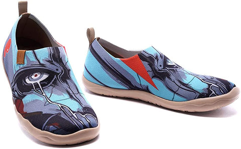 UIN Men's Loafers Lightweight Knitted Sneakers Walking Casual Slip Ons Funny Style Art Painted Travel Shoes