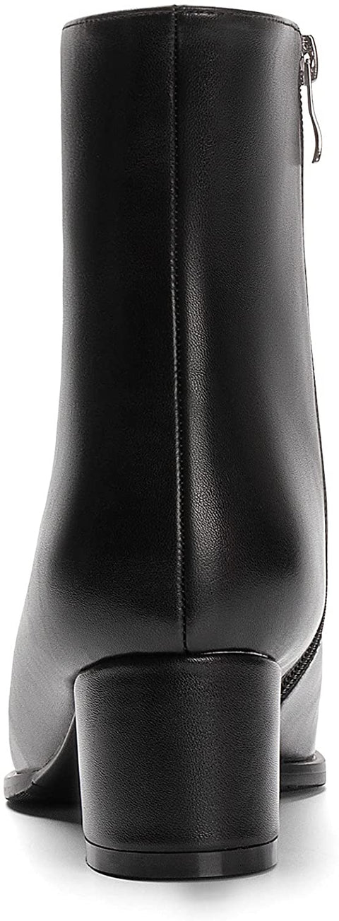 WAYDERNS Women's Square Toe Microfiber Zip Crocodile Print Chunky Low Heel Ankle High Boots 2 Inch