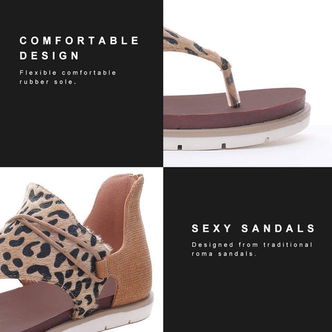 Tale Women's Flat Gladiator Sandals Lace Up Snake Print Beach Shoes