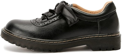 KANGFEINI Women's Classic Formal Lace-Up Dress Shoes Flat Retro Wingtip Oxford Shoes