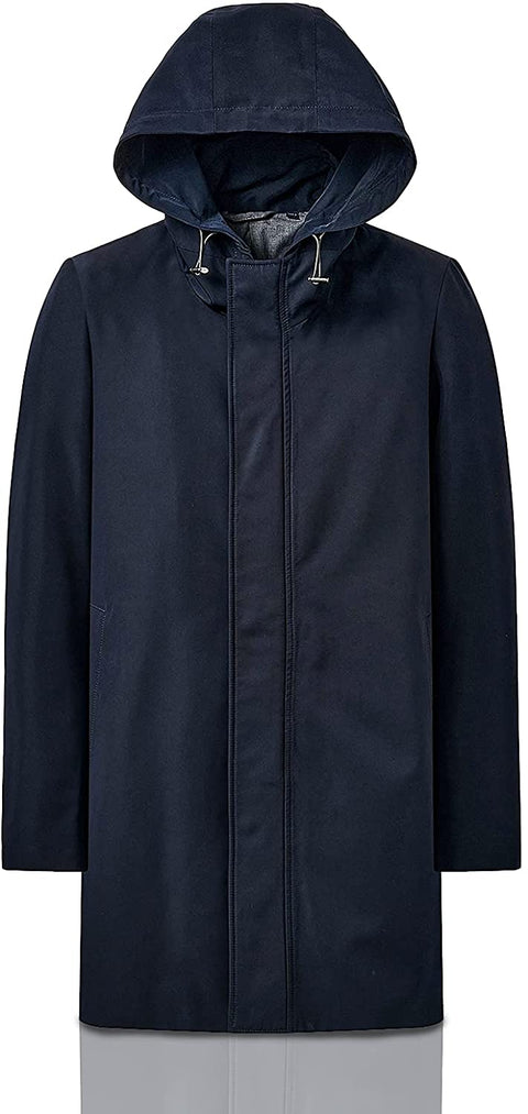 Men's Trench Coat AIYIMEI Windbreaker Jacket Men Waterproof Jacket Men's Slim Fit Long Overcoat