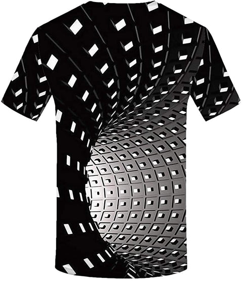 Unisex 3D Printed Graphic Round Neck Short Sleeve T-Shirt Novelty Casual Top Tee