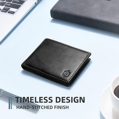 Zitahli Large Capacity Wallet for Men RFID-blocking Bifold Leather Wallets with 17 Card Pockets