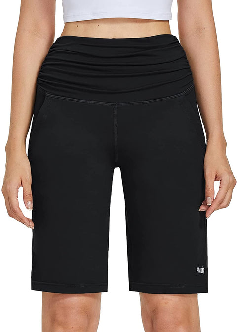 10” Long Bermuda Stretchy  Shorts for Women