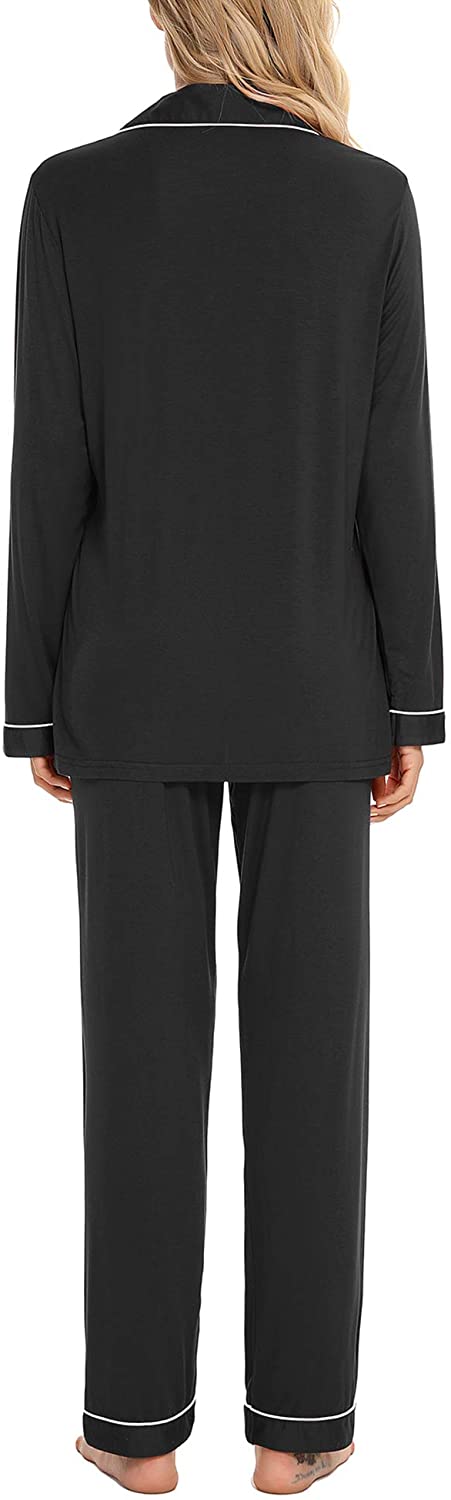 Pajamas Women's Long Sleeve Sleepwear Button Down Pj Sets Soft Loungewear Pajama Set for Women S-XXL