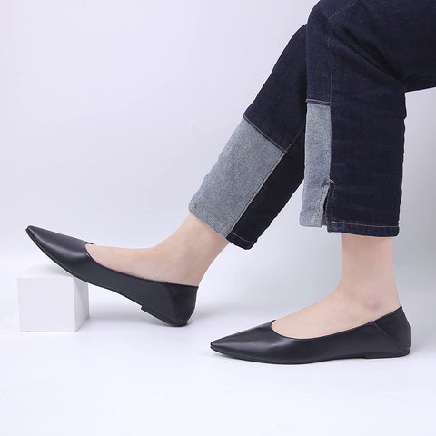 MUSSHOE Flats for Women Comfortable Women's Flats Slip on Pointed Toe Flats Shoes Women