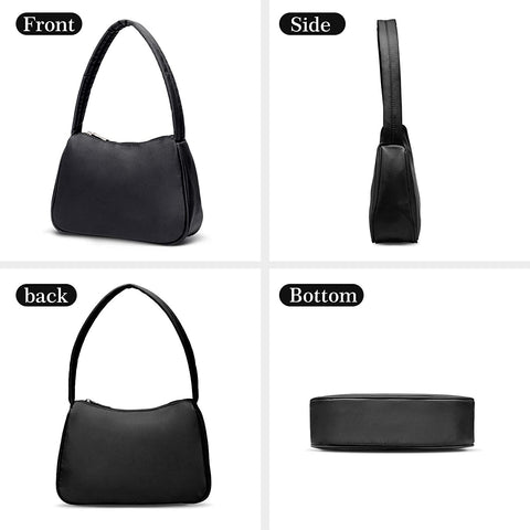 Yooumoga Designer Fashion Shoulder Bag for Women Small Lightweight Handbags Ladies Oxford Shoulder Purses with Zipper Closure