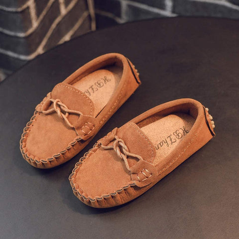 QZHIHE Toddler Loafers Little Kid Girl's Boy's Suede Slip-on Loafers Casual Flat Shoes Boat Dress Shoes