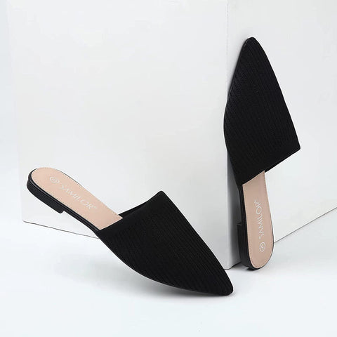 Samilor Mules for Women Slip On Pointed Toe Womens Mules Breathable Mesh Flat Mules for Women Lightweight Women's Mules & Clogs