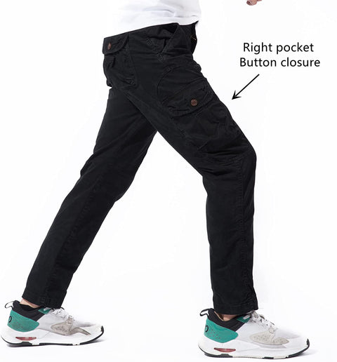 DGWZ Mens Casual Cargo Pants Straight Leg Chinos Cotton Slim Fit Work Pants for Men