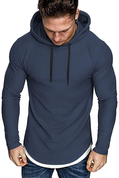iWoo Mens Hooded T-Shirts Casual Lightweight Workout Hoodie Long/ Short Sleeve Hoodies Pullover Tee Tops Double Zips