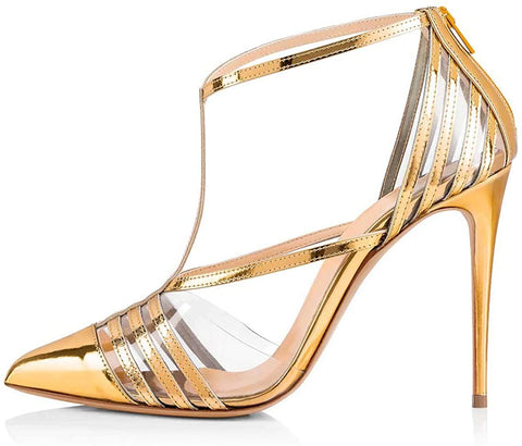 FSJ Women Strappy Pointed Toe Thin High Heel Sandals Ankle Straps Stiletto Pumps Party Prom Shoes Size 4-15 US