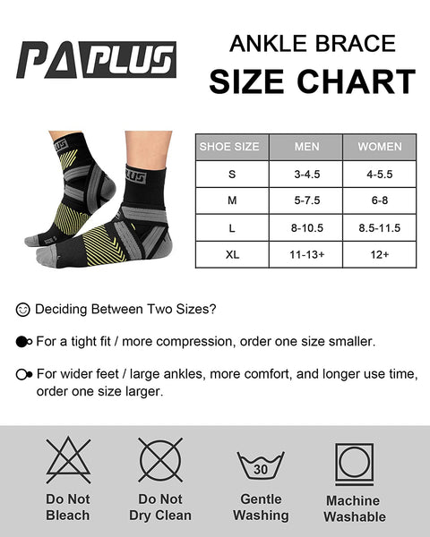 PAPLUS Ankle Brace for Women & Men with Arch and Ankle Support, Achilles Tendonitis Brace for Plantar Fasciitis and Heel Pain, Small(1 Pair)