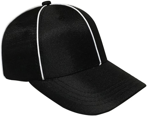 Official Referee Hat Black with White Stripe Cap