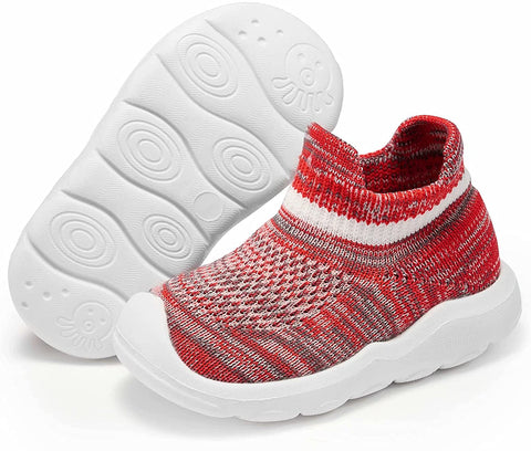 konhill Toddler Boys Girls Shoes Kids Walking Trainers Soft Knit Lightweight Tennis Cute Sneakers Elastic Socks