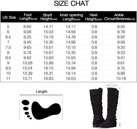 mysoft Women's Knee High Boots Flat Warm Winter Boots with Side Zipper