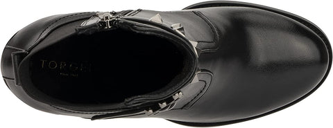 Torgeis Women’s Justina Fashion Supple faux leather,Pull-on Lug Boots, Round Toe, Rubber Outsole