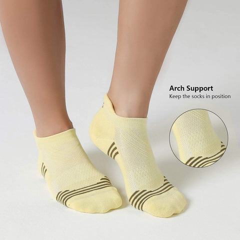 CelerSport 6 Pack Women's Low Cut Athletic Ankle Socks with tab Running Socks Cushioned