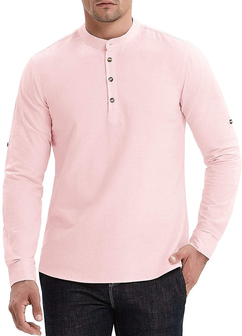 Mens Long Sleeve Henley Shirt
