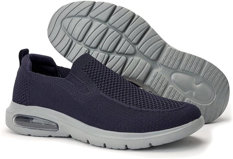 konhill Men's Slip-on Loafers Mesh Walking Shoes Breathable Knit Air Cushion Sneakers